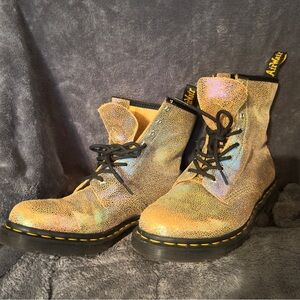 Dr. Martens Iridescent Rainbow leather Boots